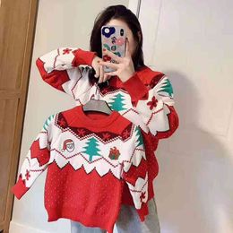 Autumn Winter Christmas Snowman Knit Sweater Mother Baby Cotton Mommy and Me Clothes Family Clothing Matching Outfits 210429