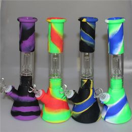 Silicone Dab Rig Glass Bong Oil Rigs herb bubbler hookah bowl Mini Pipe wax Hookahs Recycler Chilli bongs