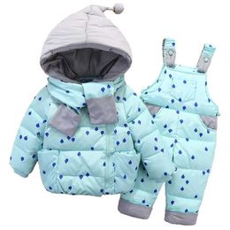 Baby Boys Winter Snowsuit Kids Down Jacket Overalls Snow Suit 1-4 Years Children Girls Coat Clothes Set Infant 211203