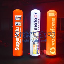 Inflatable Illuminating Column Dia0.63XH2.5m for Promotion Event with Base Blower LED Light Custom Logo Printing