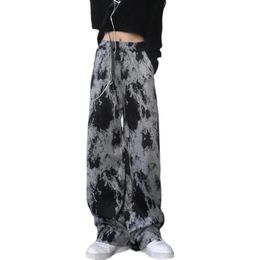Women's Pants & Capris Streetwear Tie Dye Jogging Wide Trousers Female Street Korean Style High Elastic Waist Plus Size Spring Autumn