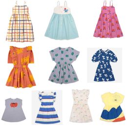 New Children's Cute Cartoon Print Short sleeve Girl Dress 2021 Spring and Summer Bo Kids Girls Dresses Sisters Matching Clothes Q0716