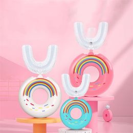 360° Baby U-shape Toothbrush Teethers Silicone Doughnut Manual Toothbrush Kids Safety Tooth Brush Cartoon Brosse Dent Enfant 20220226 Q2