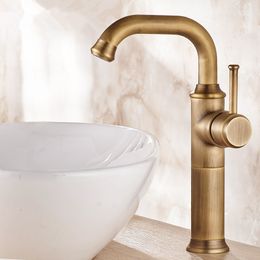 Classical Antique Sink Bathroom Faucet Antique brass sink Bath Mixer Tap Morden design Single handle basin faucet Deck Mount tap