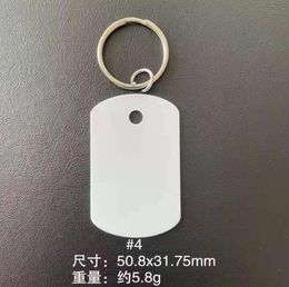 50pcs Dog Tag Sublimation DIY White Blank Aluminum Pet ID Card Keychain