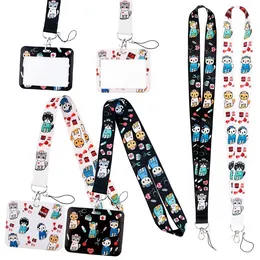 5Pcs/Set Animals Doctor Nurse Lanyard Cats Dogs Cartoons Phone Strap ID Card Cover for USB Badge Holder Key Chain Hang Rope Lariat