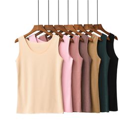 Warm velvet Tank Tops Women Sleeveless Round Neck Loose Casual T Shirt women's Vest Singlets Camisole Cotton Female 210514