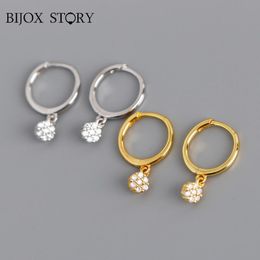 Stud BIJOX STORY Diamond Zircon Earrings For Women Real 925 Sterling Silver Animal Luxury Anniversary Engagement Fine Jewelry