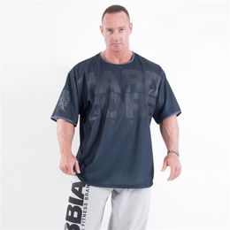 Men's T-Shirts Mens Loose Mesh Breathable Gyms Shirt Sport T Casual Short Sleeve Running Workout Training Tees Fitness Top Clothing