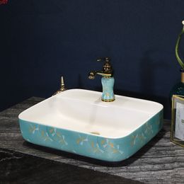 Oval green chinese wash basin sink bathroom bowl countertop Ceramic sinkgood qty