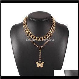 Chokers & Pendants Jewelry Drop Delivery 2021 Punk Heavy Chunky Chain Choker Necklace For Women Fashion Vintage Gold Statement Multi Layer Ch