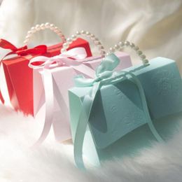 chocolate wedding favors Canada - Gift Wrap 1set Portable Party Wedding Favor Boxes Chocolate Treat Candy Bag Baby Shower Birthday Decoration