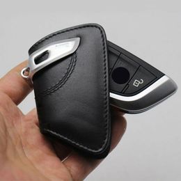 1Pcs Black Leather Style Car Smart Key FOB Cover Case Holder Shell Skin For F15 F16 F48 5/7 Series F10 520li Accessories