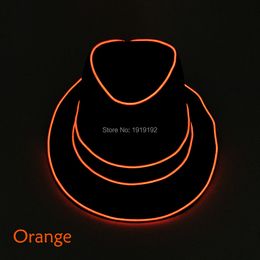 Costume Accessories Glow Hat 10 Colours Matching DC-3V LED Hats Women EL Wire Gentleman Caps hip-hop Style Wedding Decor Party Hat Free shipp