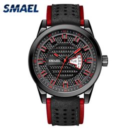 Smael Watch Men Quartz Watch Japan Movt Waterproof Clock Stainless Steel Case Leather Wristwatches 9120 Reloj Hombre Watches Men Q0524
