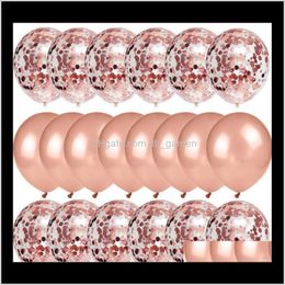 Event Festive Supplies Home & Garden Drop Delivery 2021 20Pcs Rose Gold Set Confetti Metallic Balloons Birthday Party Wedding Decoration Anni