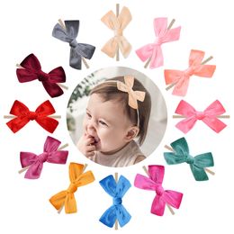 Baby Headbands Girls Bowknot Hairbands Children Kids Hair Accessories Headwear Infant Soft Nylon Cotton Elastic Cute Bow headband KHA140