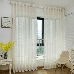 Solid Linen Striped Tulle Voile Curtain for Living Room Bedroom Japanese Curtain for Window Curtain Sheer Voile Blinds Drapes 210712