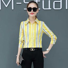 Korean Fashion Chiffon Women Blouses Office Lady Blusas Largas Long Sleeve Shirt Plus Size XXXL/5XL Tops and 210531