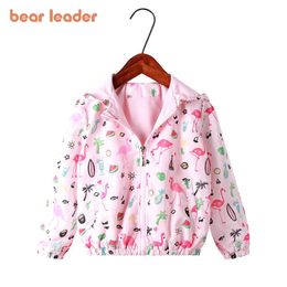 Bear Leader Kids Girls Cartoon Print Fashion Clothes Autumn Baby Hooded Cute Jackets Spring Casual Coats Children Outerwear 2-6Y 210708