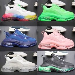 Men's Women's Casual Shoes White Black Air Cushion Triple S Low Make Old Combination Boots Sports Size EUR 36-44