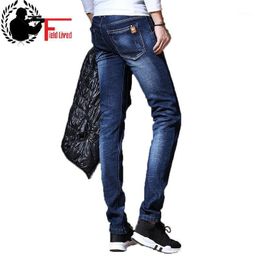 Men's Thermal Jeans Fleece Lined Denim Pants WinterStretch Straight Leg Trousers