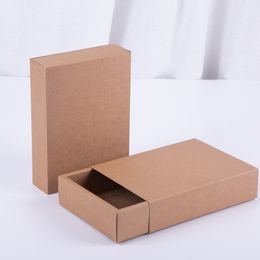 USPS Kraft paper box black white paper drawer box for tea gift underwear biscuit packaging carton can be customized