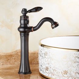 Bathroom Sink Faucets Faucet Antique Black Bronze Finish Basin Single Handle Water Taps Brass Mixer Tap