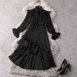 HIGH STREET est Designer Dresses Women's Ruffles Asymmetrical Dress 210521