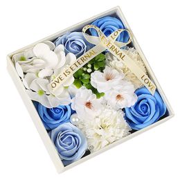 KOSTENLOS per Meer Valentinstag Geschenk Spielzeug quadratische künstliche Seifenblume Geschenkbox für Freundin Mutter YT199505