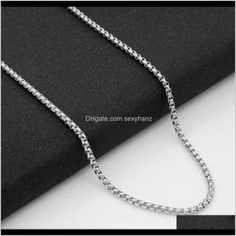 Necklaces & Pendants Drop Delivery 2021 Pendant 316 Stainless Square Pearl Necklace Titanium Steel Jewelry M Thick Chain Diy Accessories Aoef