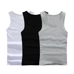 Men's Tank Tops 3 Piece/lot!! 2023 Mens Summer Slim Fit Cotton Solid Underwear Men Quality Casual Sleeveless Tee Pack Of