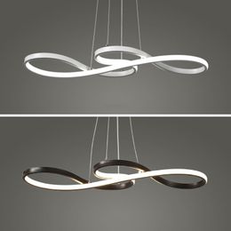 Pendant Lamps Minimalist Modern LED Lamp For Kitchen Dining Room Nordic Design Indoor Lighting Fixtures Decor Black White Hanging