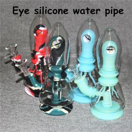 Silicone Bongs mini water pipe shisha hookah Bong tobacco hand pipes With Glass Bowl dab rigs