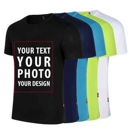 Men Tops Tees Shirt 2022 Summer Men's Breathable Casual Short Sleeve Tshirts Custom Your Own Personalised T-shirt Print Photo Y220214