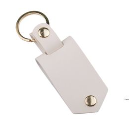 DIY Sublimation Transfer Photo Sticker Keychain Gifts for Women Leather Aluminium Alloy Car Key Pendant Gift RRD12538