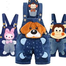 1 2 Baby Clothing Boys Girls Jeans Overalls Shorts Toddler Infant Denim Rompers Cute Cartoon Bebe Pants Summer Bib Clothes 211011