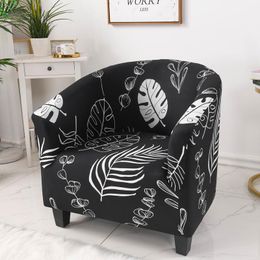 Chair Covers Stretch Club Sofa Cover Elastic Tub For Bar Counter Geometric Armchair Slipcover Printed Living Room