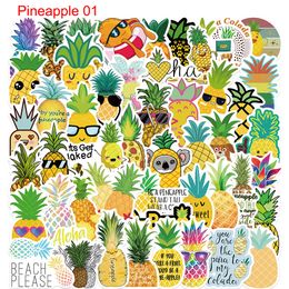 Pack of 50Pcs Wholesale Cute Pineapple Stickers Graffiti Sticker For Luggage Skateboard Notebook Helmet Water Bottle Car decals Kids Gifts