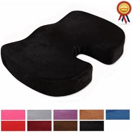 Seat Cushion Pillow for Office Chair - 100% Memory Foam Lower Back Pain Relief Contoured Posture Corrector Car, Wheelchair 211203