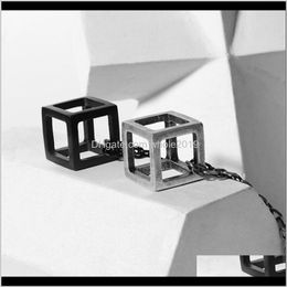 Pendant & Jewellery Drop Delivery Heavy 2021 Hiphop Long Chain Choker Necklaces 316L Stainless Steel Retro Square Pendants Collares Statement N