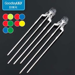 light emitting diode is UK - Strips 1000pcs 3mm Round Head Transparent Single Flash Red Yellow Blue Green White Direct Plug Light-emitting Diode LED