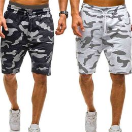 Dihope Men Camouflage Shorts Casual Male Military Cargo Knee Length Mens Summer Short Pants Homme 210806