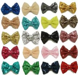 2022 new baby bows 3'' girls glitter hair bows christmas sequin hairs clips accessories wholesale kids boutique clip bowss pin a