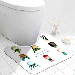 Bath Mat Anti Slip Flannel Mat In Bathroom Carpet Washable Floor Rug Toilet Absorbing Accessories Home Decoration 211109