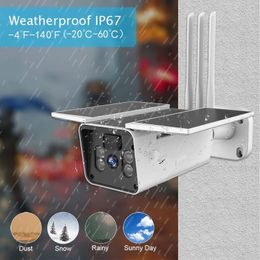 Outdoor Video Surveillance Solar Camera 4G SIM Card Battery Power Wireless WIFI IP Cameras 1080P Colour Night PIR/Radar Detection