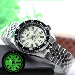 Sharkey SKX007 NH36 Automatic Watch Men Sapphire Mechanical Vintage Diver Watches 200m Full Surface C3 Super Luminous Wristwatches