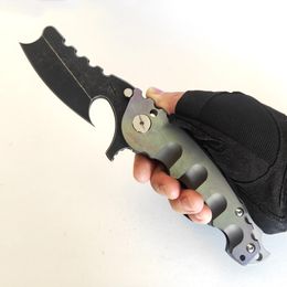 Limited Custom Version Heeter Knifeworks Man of War Heavy Folding Knife Black S35VN Flipper Titanium Knives Outdoor Equipment Tactical Camping Tools Perfect EDC