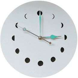moon cycles UK - Wall Clock Luminous Wooden Moon Cycle Home Decoration For With Backlight Clocks