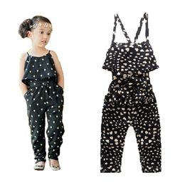 Baby Girl Jumpsuit Girls one-piece Polka Dot Clothes Children Girl Overalls Kid Backless Pants Outfit 210413